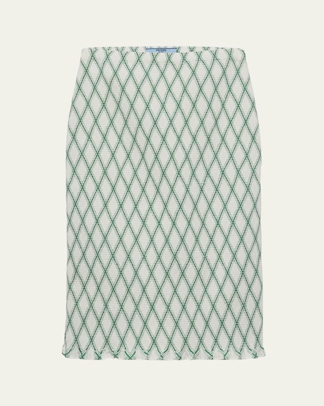 Diamond Smocked Midi Skirt